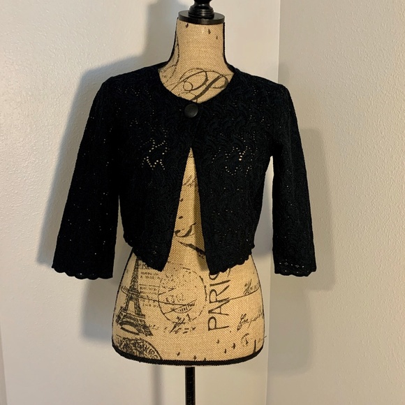 White House Black Market Jackets & Blazers - White House Black Market Eyelet Shrug - Size 6